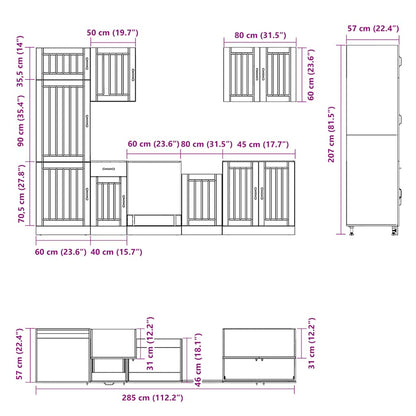 Set Mobili da Cucina 7 pz Lucca Rovere Sonoma in Truciolato | homemem39