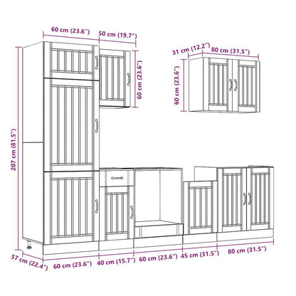 Set Mobili da Cucina 7 pz Lucca Grigio Cemento in Truciolato | homemem39