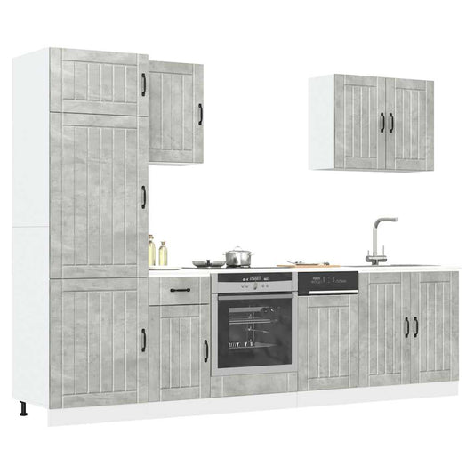 Set Mobili da Cucina 7 pz Lucca Grigio Cemento in Truciolato | homemem39