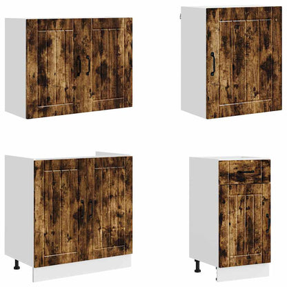 Set Mobili da Cucina 7 pz Lucca Rovere Fumo Legno Multistrato