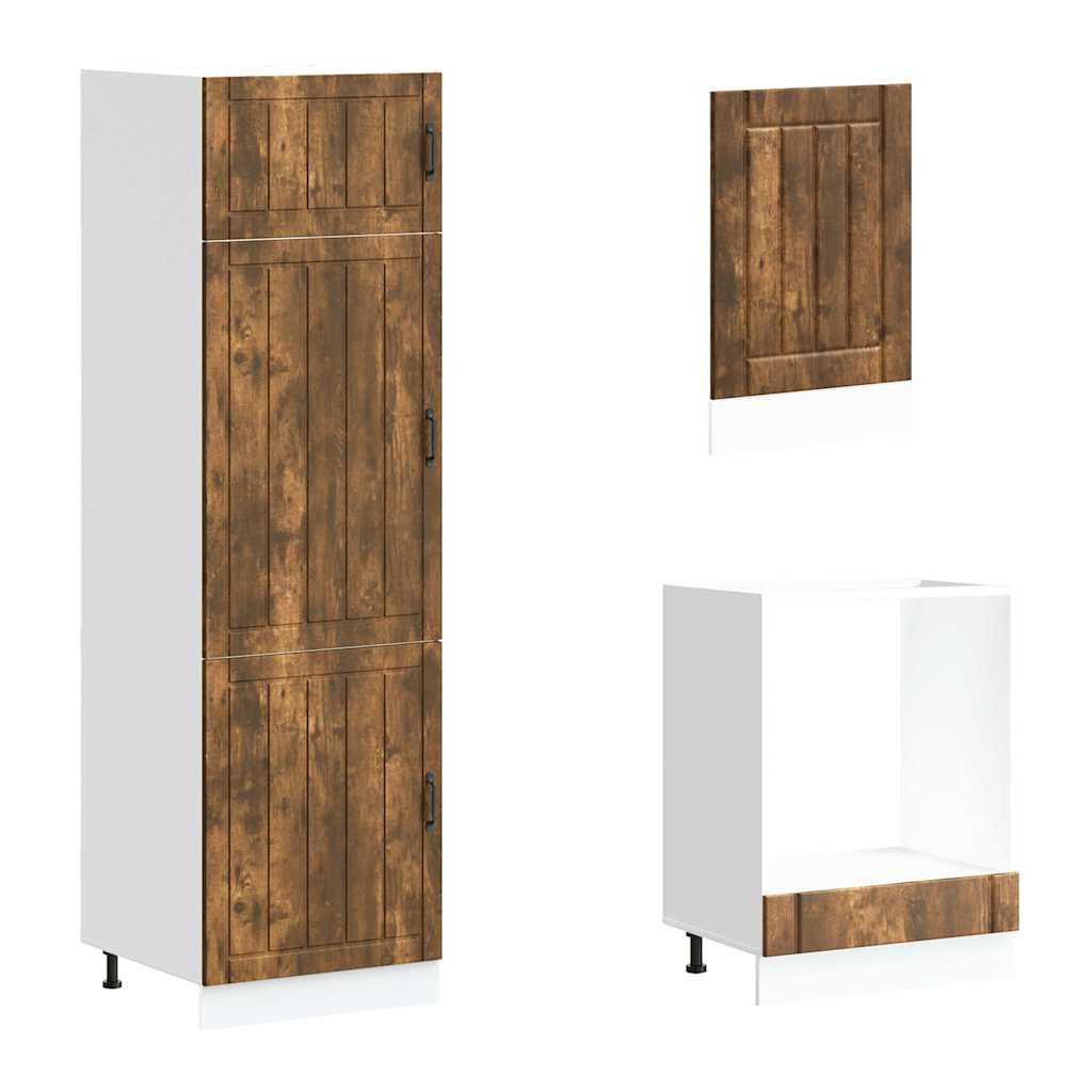 Set Mobili da Cucina 7 pz Lucca Rovere Fumo Legno Multistrato | homemem39