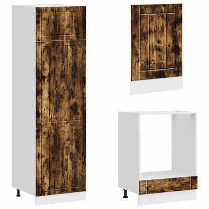 Set Mobili da Cucina 7 pz Lucca Rovere Fumo Legno Multistrato