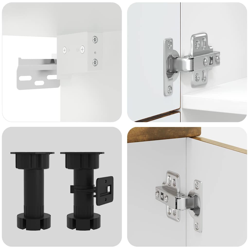 Set Mobili da Cucina 7 pz Lucca Rovere Fumo Legno Multistrato | homemem39