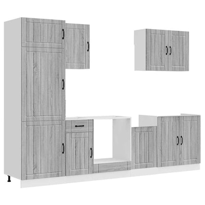 Set Mobili da Cucina 7 pz Lucca Grigio Sonoma in Truciolato