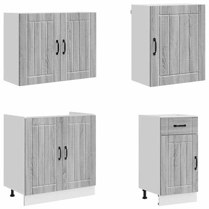 Set Mobili da Cucina 7 pz Lucca Grigio Sonoma in Truciolato