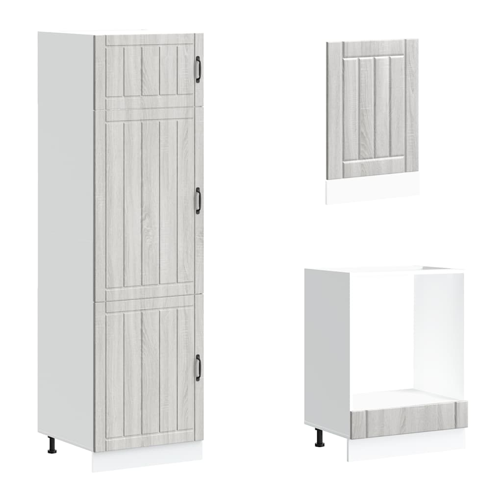 Set Mobili da Cucina 7 pz Lucca Grigio Sonoma in Truciolato | homemem39
