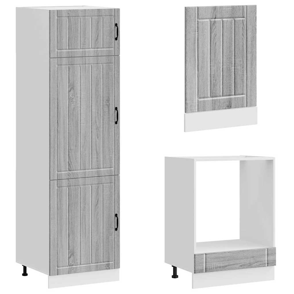 Set Mobili da Cucina 7 pz Lucca Grigio Sonoma in Truciolato
