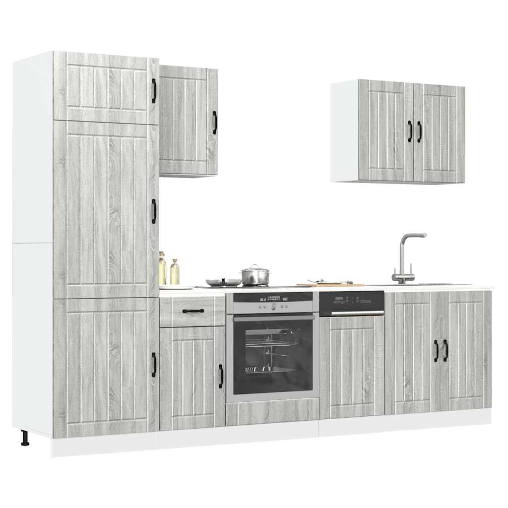 Set Mobili da Cucina 7 pz Lucca Grigio Sonoma in Truciolato | homemem39