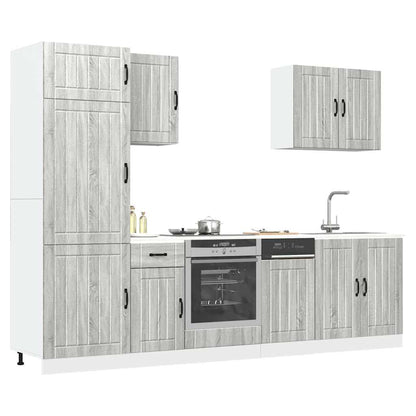 Set Mobili da Cucina 7 pz Lucca Grigio Sonoma in Truciolato | homemem39