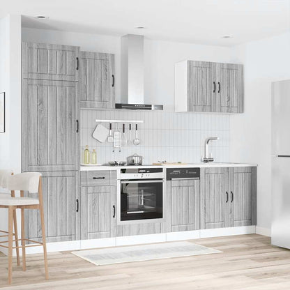 Set Mobili da Cucina 7 pz Lucca Grigio Sonoma in Truciolato