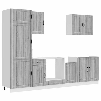 Set Mobili da Cucina 7 pz Lucca Grigio Sonoma in Truciolato