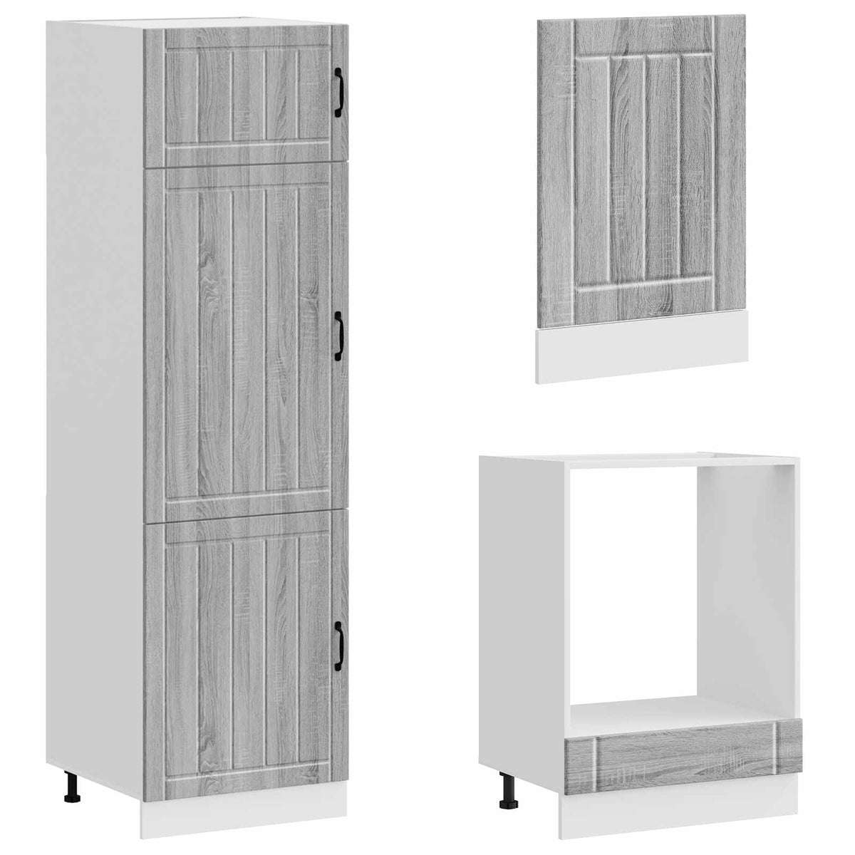 Set Mobili da Cucina 7 pz Lucca Grigio Sonoma in Truciolato