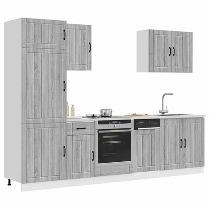 Set Mobili da Cucina 7 pz Lucca Grigio Sonoma in Truciolato