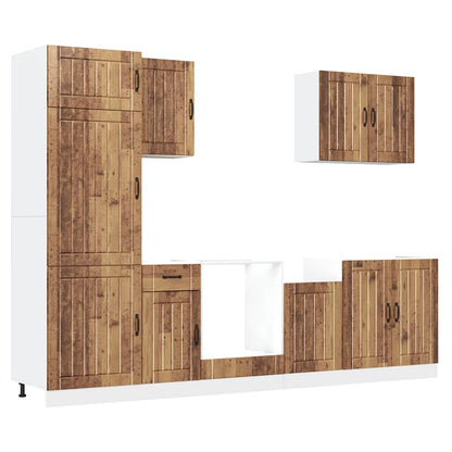 Set Mobili da Cucina 7 pz Lucca Legno Vecchio in Truciolato | homemem39