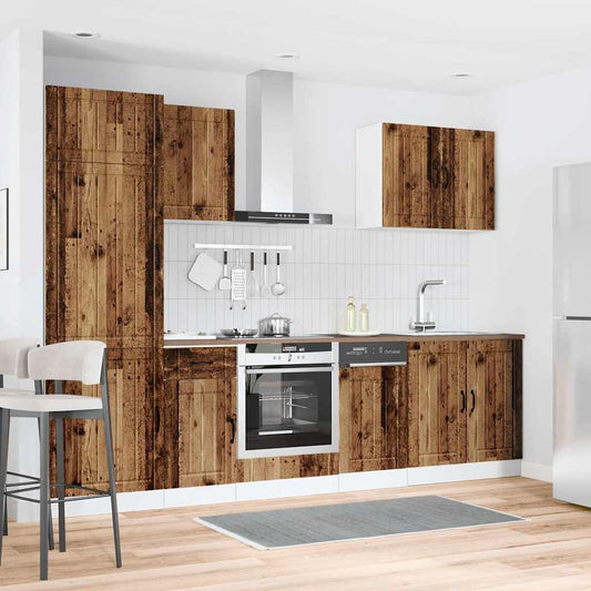 Set Mobili da Cucina 7 pz Lucca Legno Vecchio in Truciolato