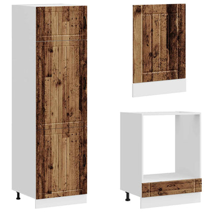 Set Mobili da Cucina 7 pz Lucca Legno Vecchio in Truciolato