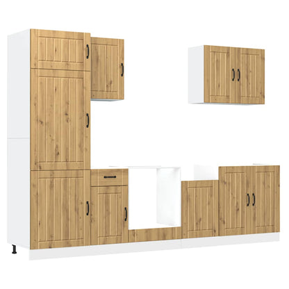 Set Mobili da Cucina 7 pz Lucca Rovere Artigianale Truciolato | homemem39