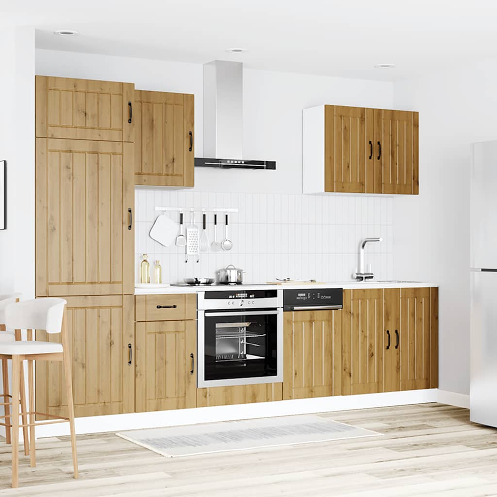 Set Mobili da Cucina 7 pz Lucca Rovere Artigianale Truciolato | homemem39