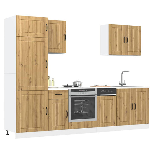 Set Mobili da Cucina 7 pz Lucca Rovere Artigianale Truciolato | homemem39