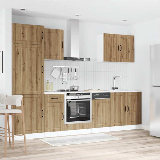 Set Mobili da Cucina 7 pz Lucca Rovere Artigianale Truciolato