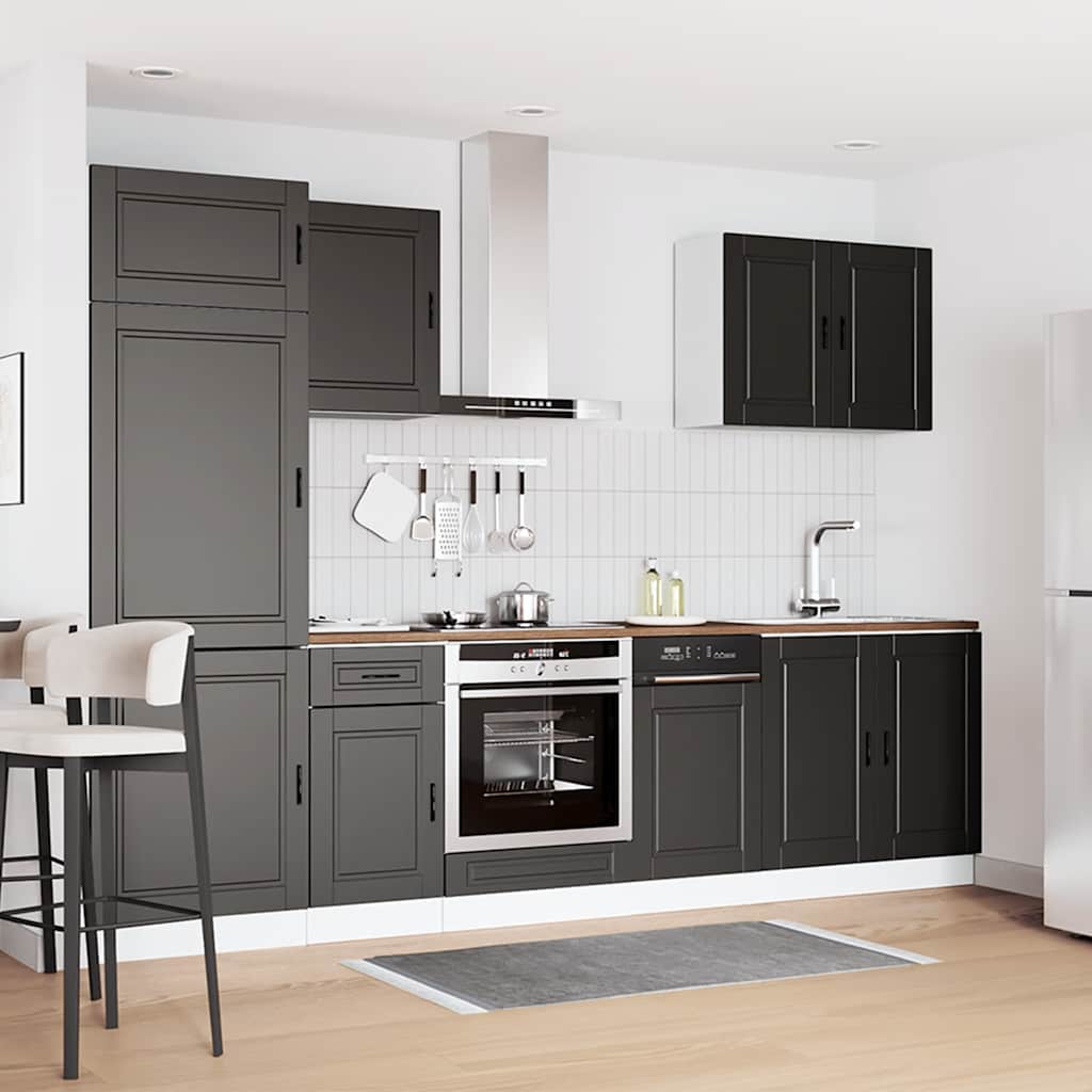 Set Mobili da Cucina 7 pz Porto Neri Legno Multistrato | homemem39