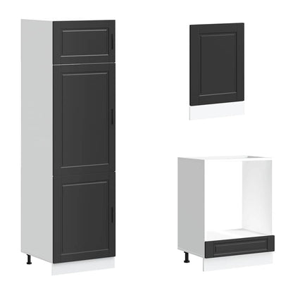 Set Mobili da Cucina 7 pz Porto Neri Legno Multistrato | homemem39