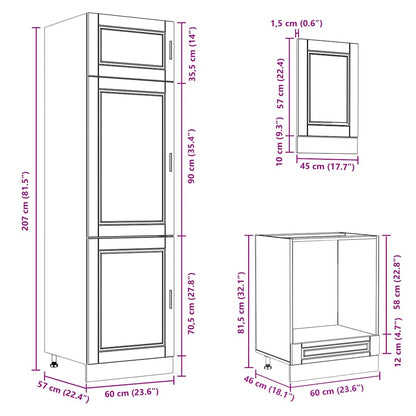 Set Mobili da Cucina 7 pz Porto Neri Legno Multistrato | homemem39