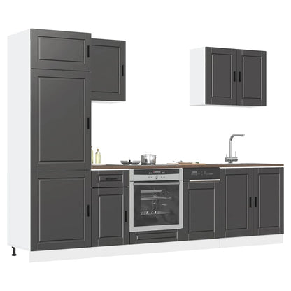 Set Mobili da Cucina 7 pz Porto Neri Legno Multistrato