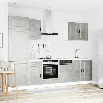 Set Mobili da Cucina 7 pz Porto Grigio Cemento in Truciolato