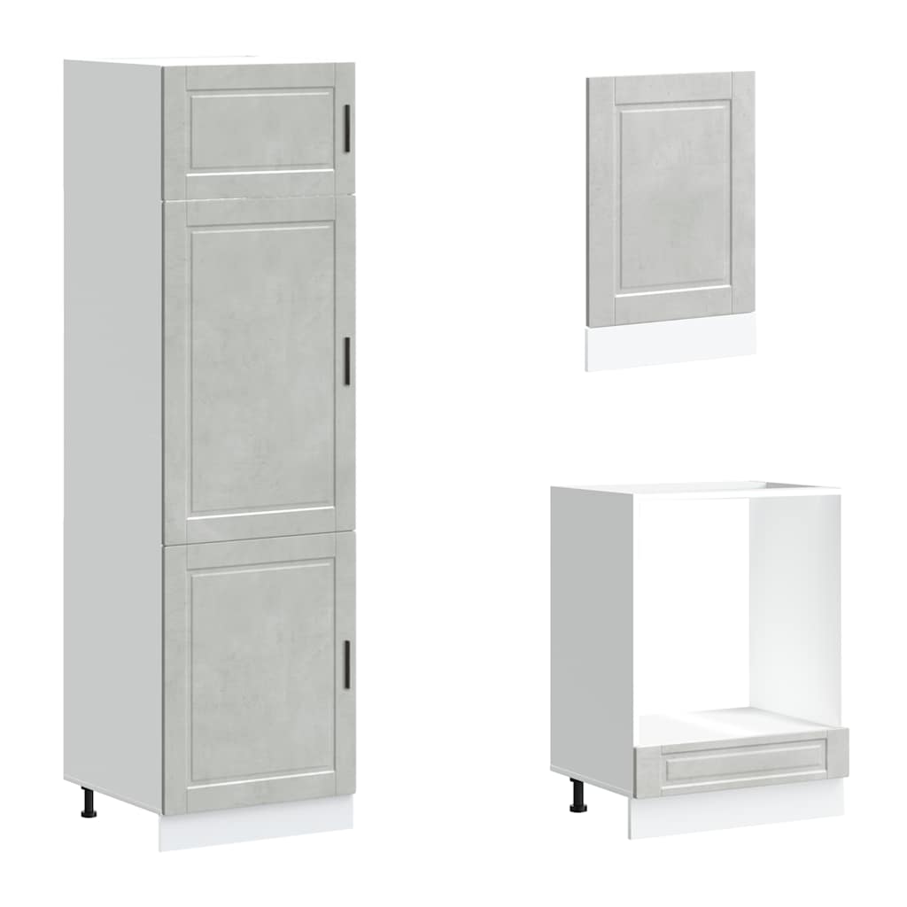 Set Mobili da Cucina 7 pz Porto Grigio Cemento in Truciolato
