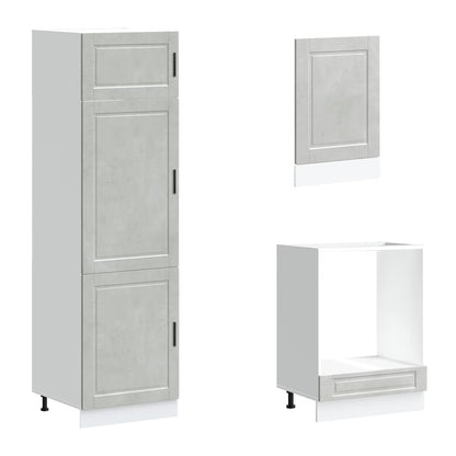 Set Mobili da Cucina 7 pz Porto Grigio Cemento in Truciolato