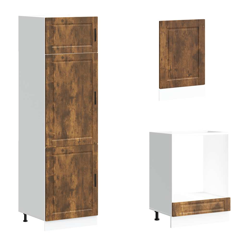 Set Mobili da Cucina 7 pz Porto Rovere Fumo Legno Multistrato | homemem39