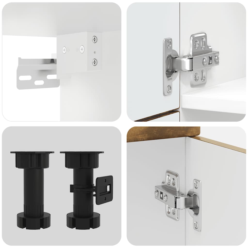 Set Mobili da Cucina 7 pz Porto Rovere Fumo Legno Multistrato | homemem39