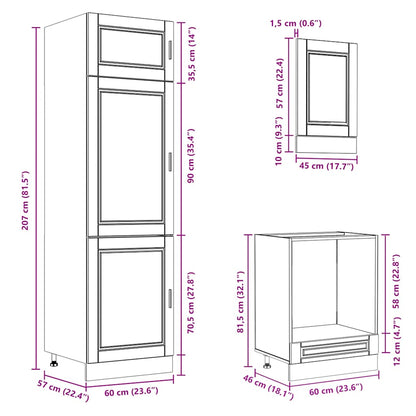 Set Mobili da Cucina 7 pz Porto Rovere Fumo Legno Multistrato | homemem39