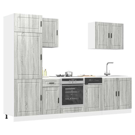 Set Mobili da Cucina 7 pz Porto Grigio Sonoma in Truciolato | homemem39