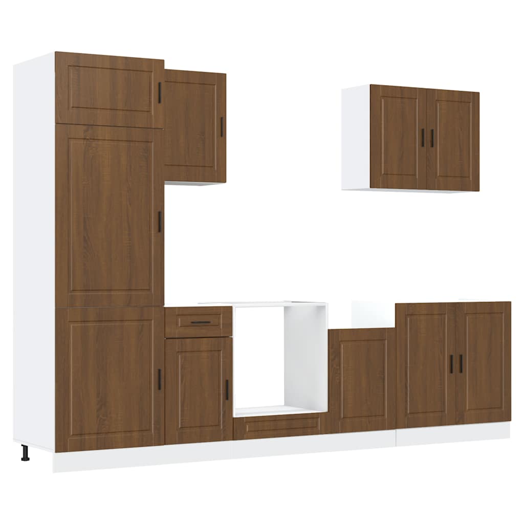 Set Mobili da Cucina 7 pz Porto Rovere Marrone in Truciolato