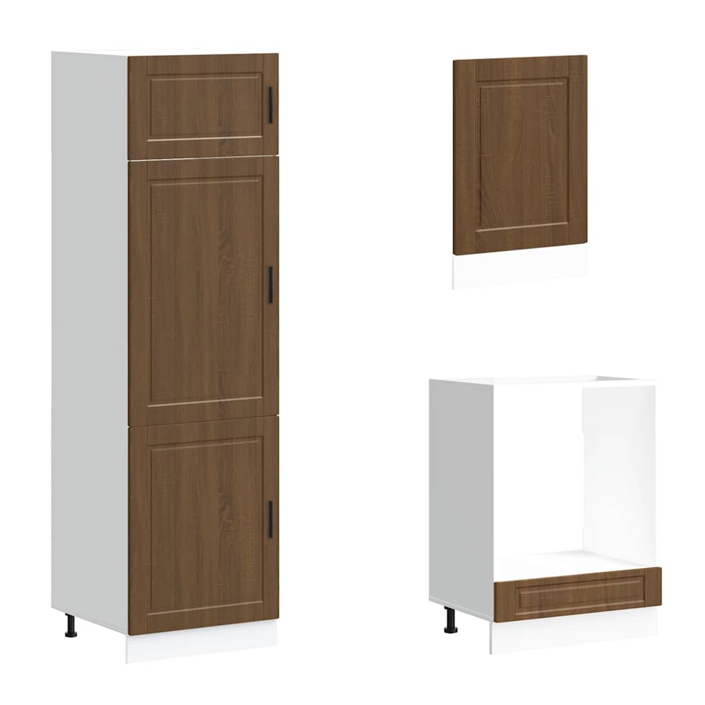 Set Mobili da Cucina 7 pz Porto Rovere Marrone in Truciolato