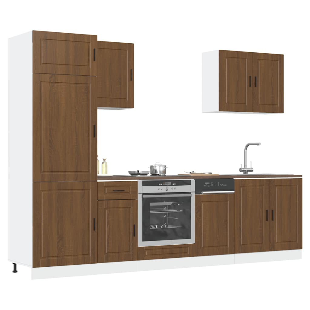 Set Mobili da Cucina 7 pz Porto Rovere Marrone in Truciolato