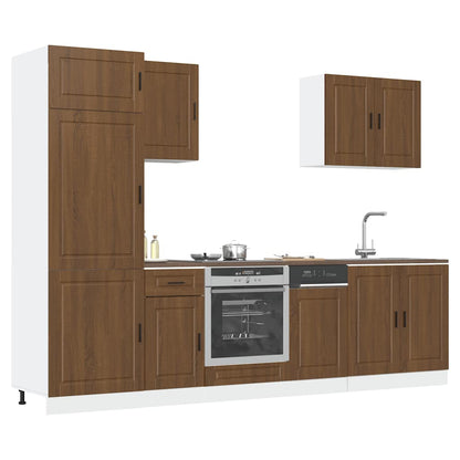 Set Mobili da Cucina 7 pz Porto Rovere Marrone in Truciolato