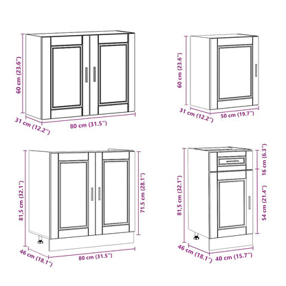 Set Mobili da Cucina 7 pz Porto Legno Vecchio in Truciolato | homemem39