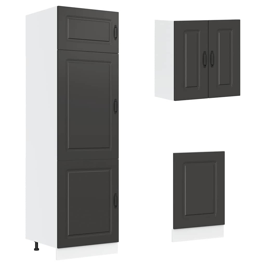 Set Mobili da Cucina 8 pz Kalmar Neri Legno Multistrato | homemem39
