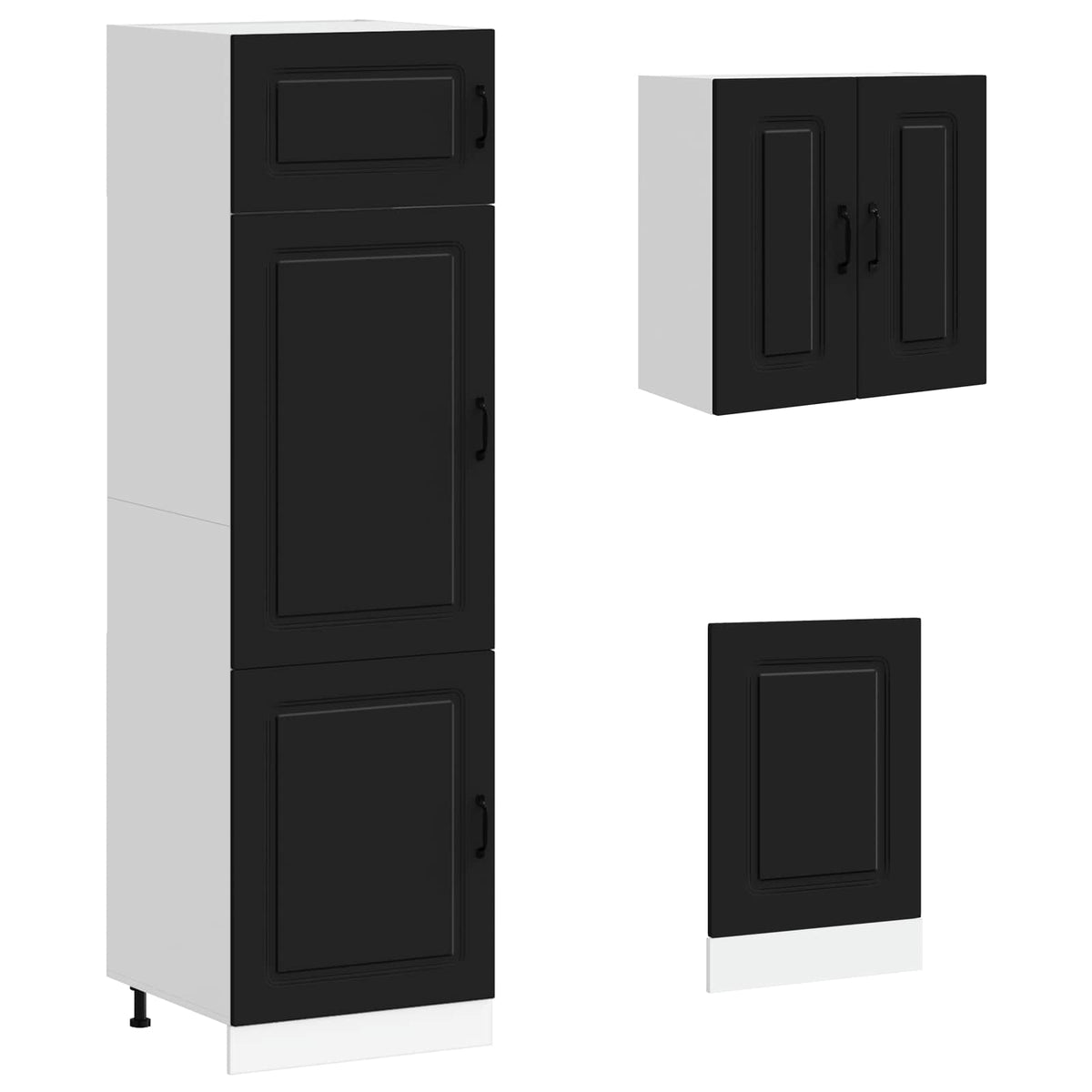 Set Mobili da Cucina 8 pz Kalmar Neri Legno Multistrato