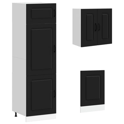 Set Mobili da Cucina 8 pz Kalmar Neri Legno Multistrato