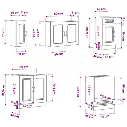 Set Mobili da Cucina 8 pz Kalmar Rovere Sonoma in Truciolato | homemem39