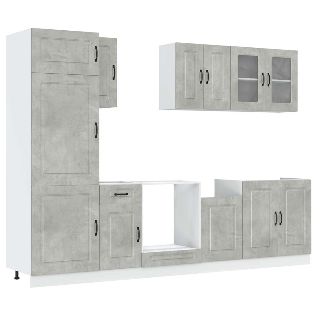 Set Mobili da Cucina 8 pz Kalmar Grigio Cemento in Truciolato | homemem39