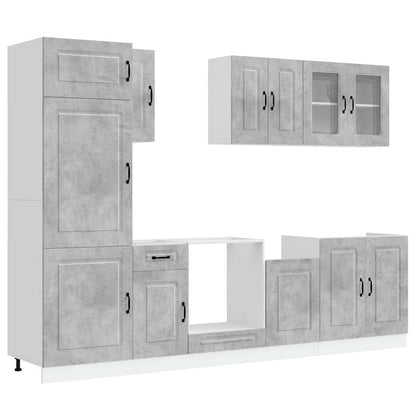 Set Mobili da Cucina 8 pz Kalmar Grigio Cemento in Truciolato