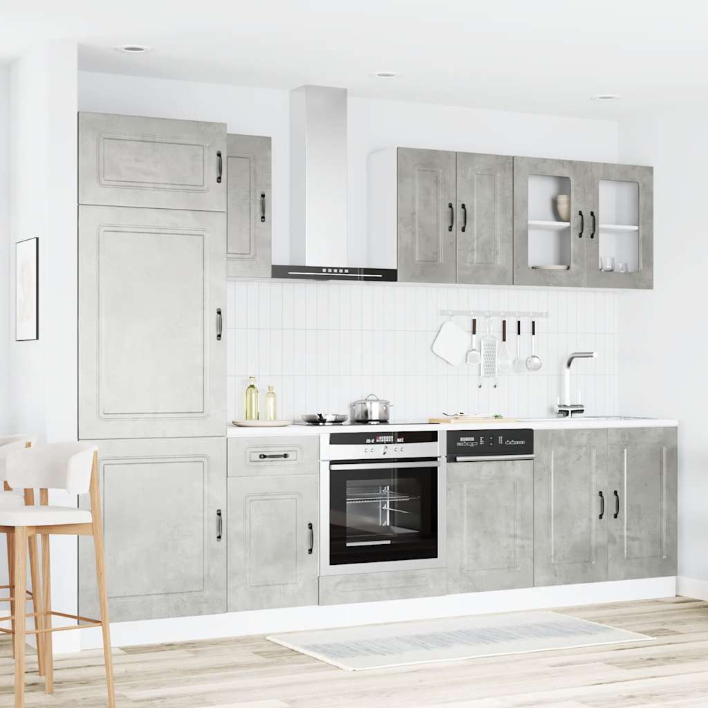 Set Mobili da Cucina 8 pz Kalmar Grigio Cemento in Truciolato | homemem39