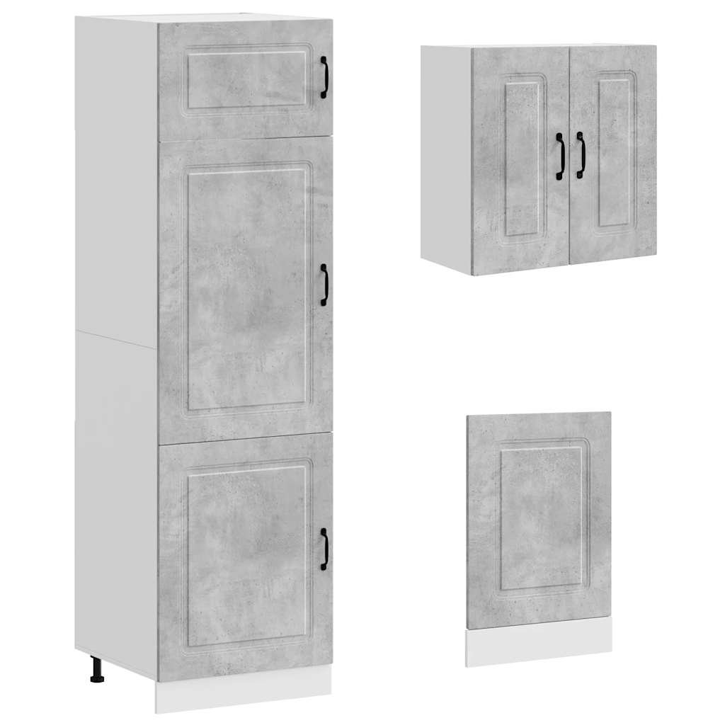 Set Mobili da Cucina 8 pz Kalmar Grigio Cemento in Truciolato