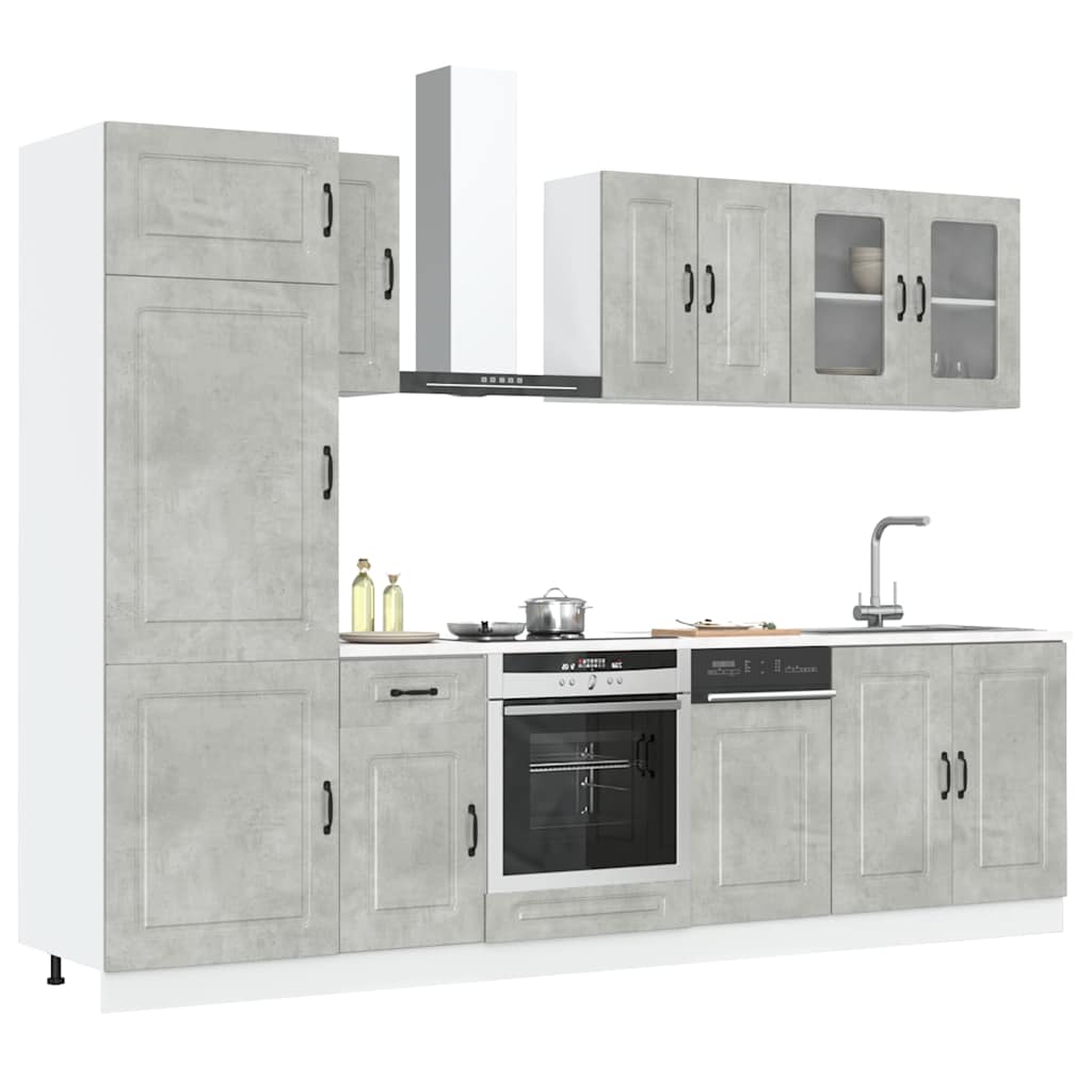 Set Mobili da Cucina 8 pz Kalmar Grigio Cemento in Truciolato | homemem39