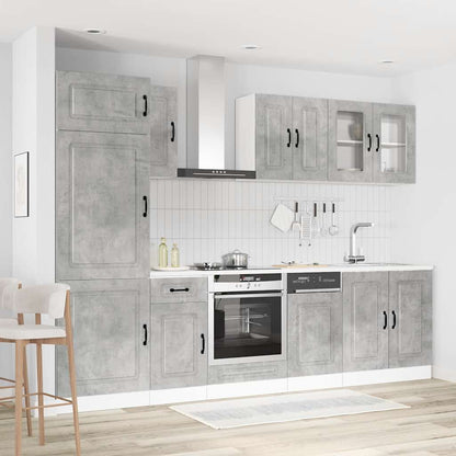 Set Mobili da Cucina 8 pz Kalmar Grigio Cemento in Truciolato